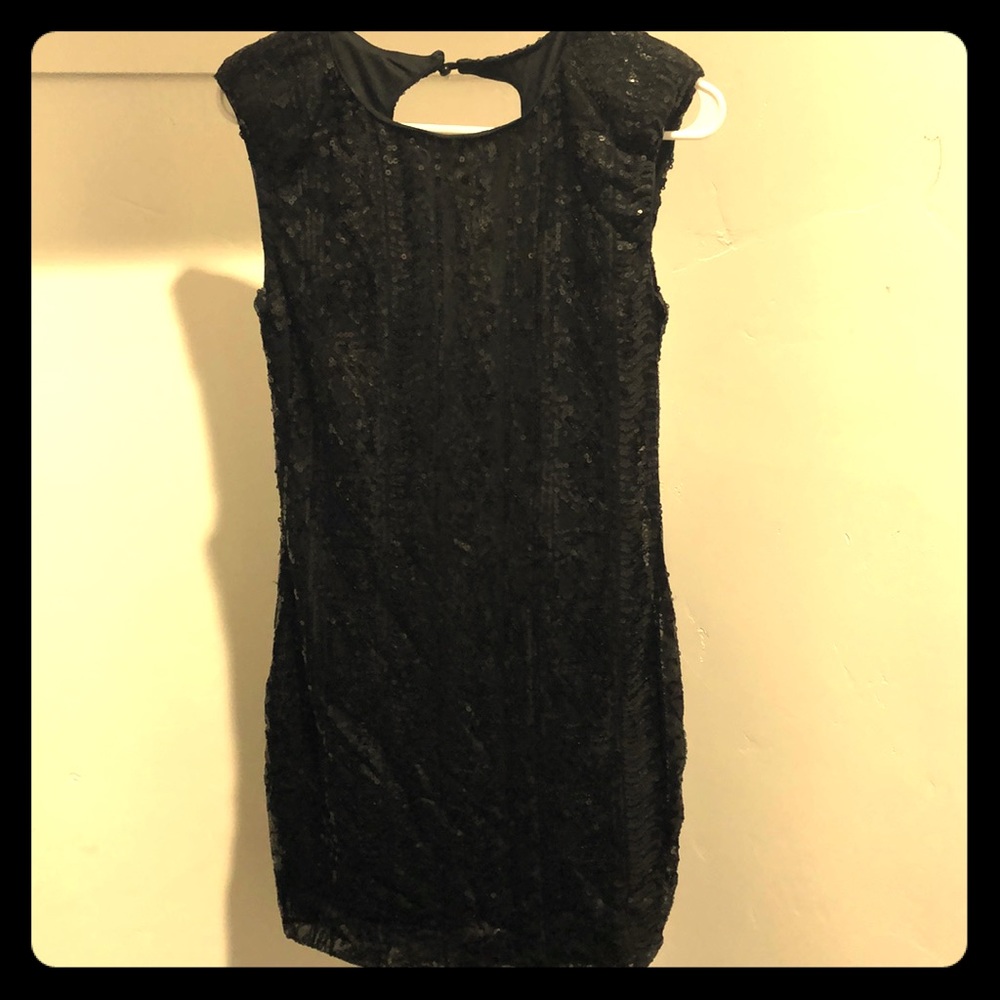 Black Sequined Cocktail Dress